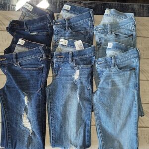 Girls Size 12 Abercrombie Jeans 6 Pair